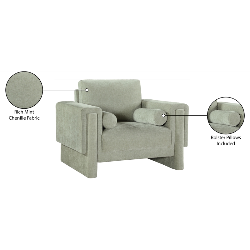 Bowery Hill Contemporary Rich Mint Chenille Durable Fabric Chair