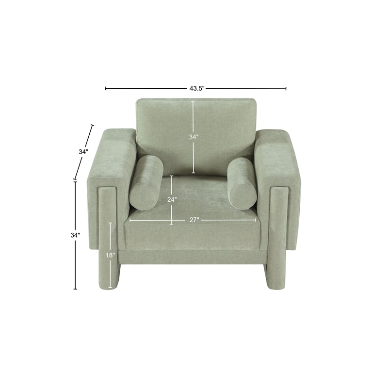 Bowery Hill Contemporary Rich Mint Chenille Durable Fabric Chair