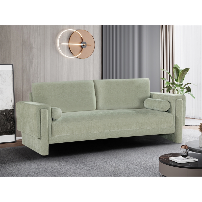 Bowery Hill Contemporary Rich Mint Chenille Durable Fabric Sofa