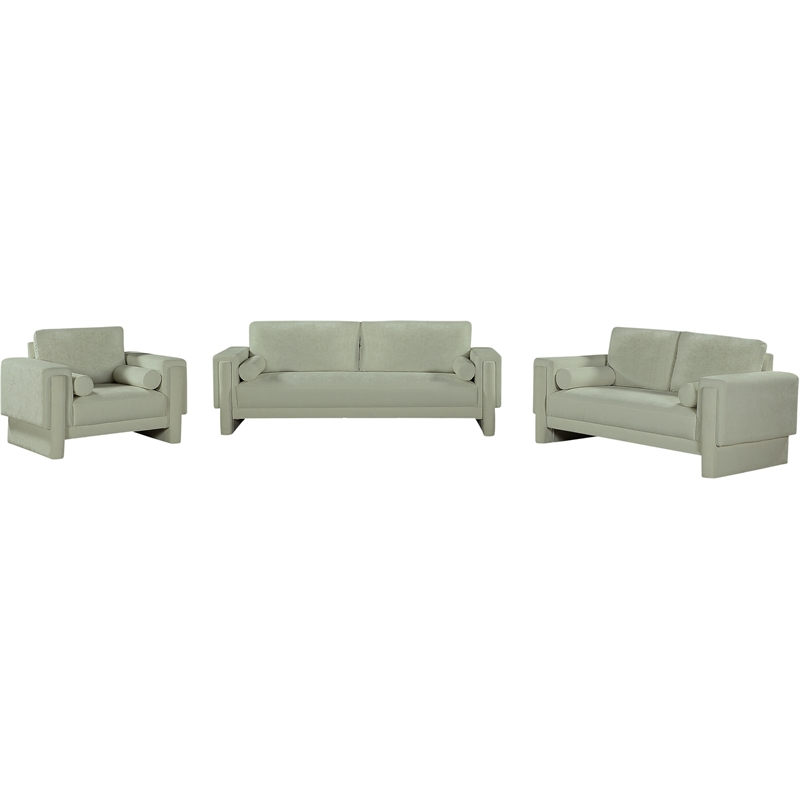 Bowery Hill Contemporary Rich Mint Chenille Durable Fabric Sofa