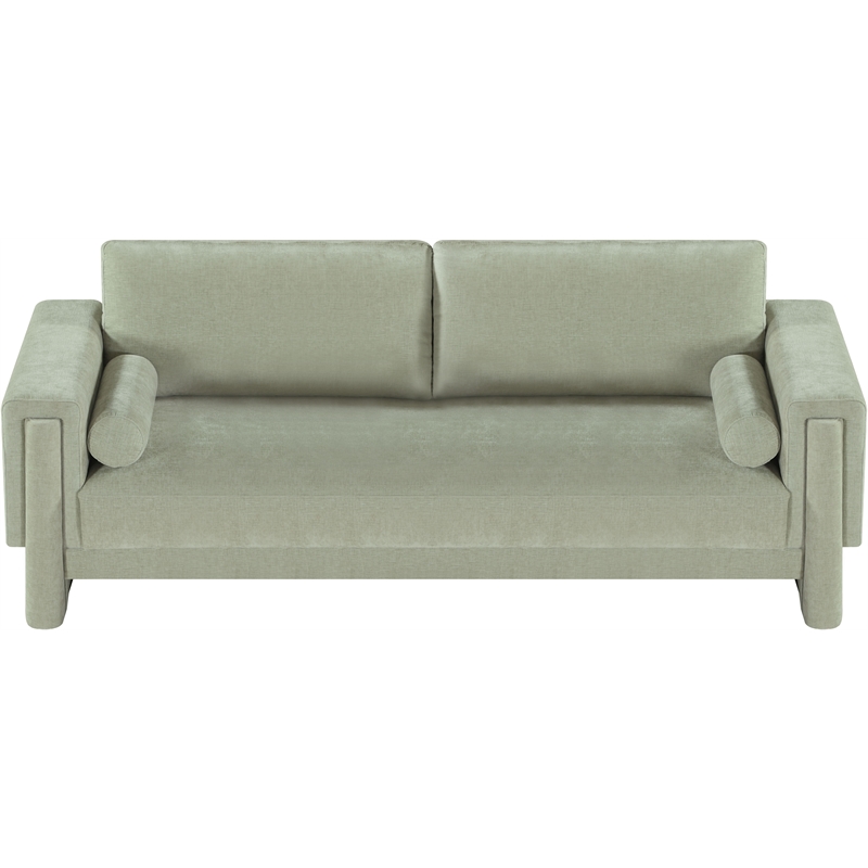 Bowery Hill Contemporary Rich Mint Chenille Durable Fabric Sofa