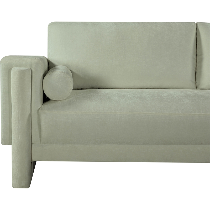 Bowery Hill Contemporary Rich Mint Chenille Durable Fabric Sofa