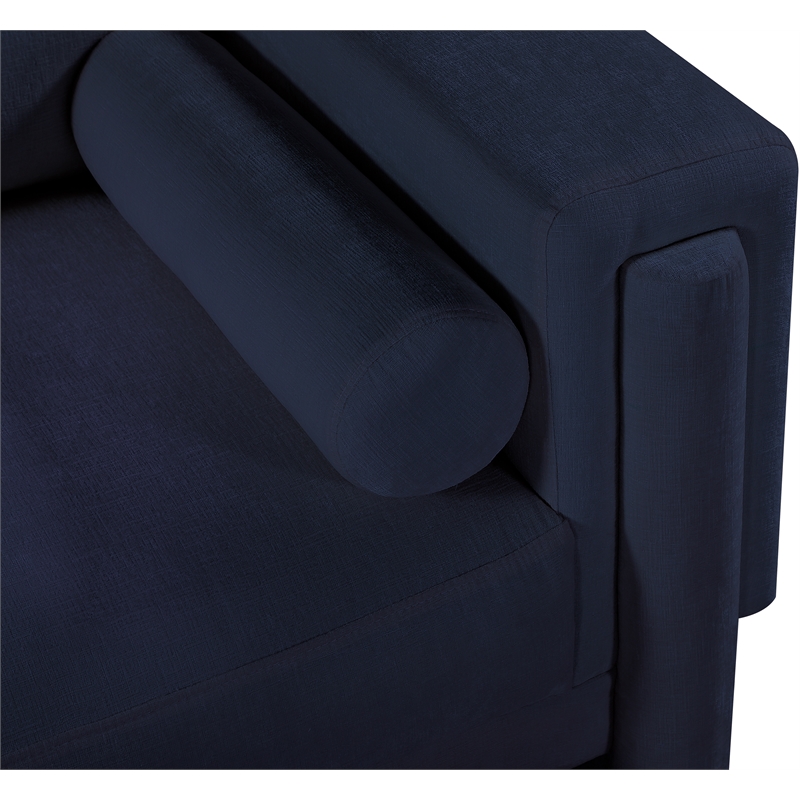 Bowery Hill Contemporary Rich Navy Chenille Durable Fabric Chair