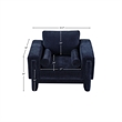 Bowery Hill Contemporary Rich Navy Chenille Durable Fabric Chair