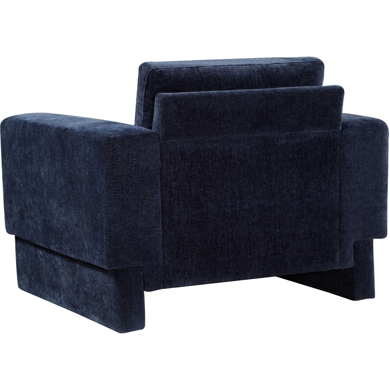 Bowery Hill Contemporary Rich Navy Chenille Durable Fabric Chair