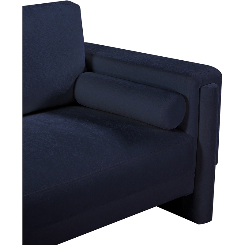 Bowery Hill Contemporary Rich Navy Chenille Durable Fabric Chair