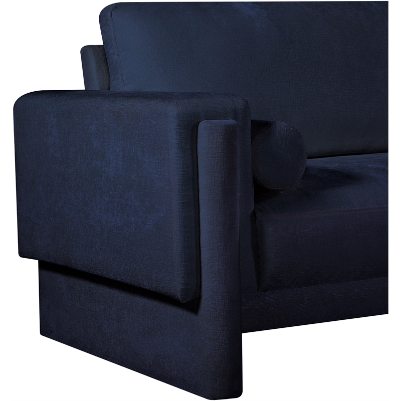 Bowery Hill Contemporary Rich Navy Chenille Durable Fabric Chair