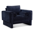 Bowery Hill Contemporary Rich Navy Chenille Durable Fabric Chair