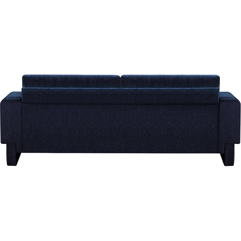 Bowery Hill Contemporary Rich Navy Chenille Durable Fabric Sofa
