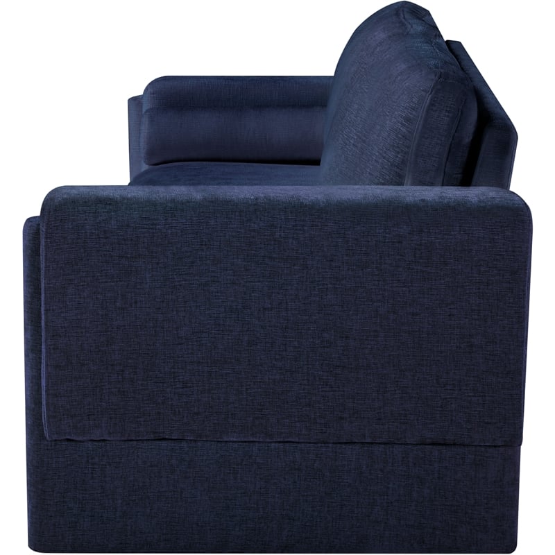 Bowery Hill Contemporary Rich Navy Chenille Durable Fabric Sofa
