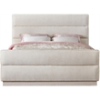 Bowery Hill Contemporary Channel Tufted Cream Chenille Fabric Full Bed