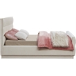 Bowery Hill Contemporary Channel Tufted Cream Chenille Fabric Full Bed