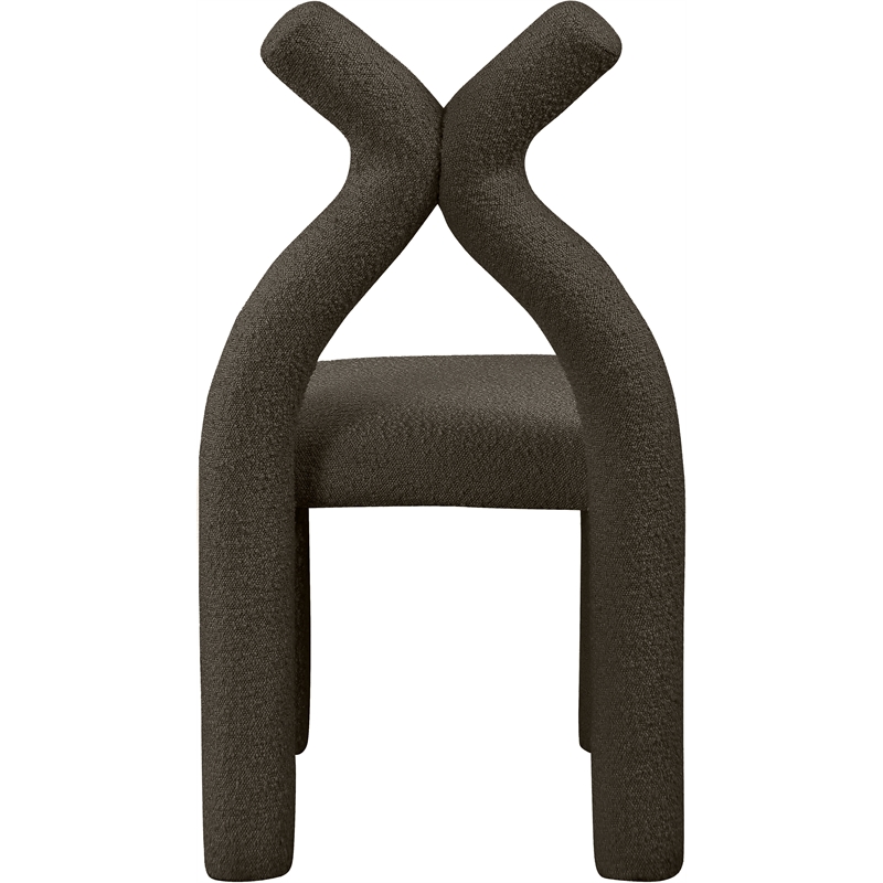 Bowery Hill Contemporary Brown Boucle Fabric Accent/Dining Chair