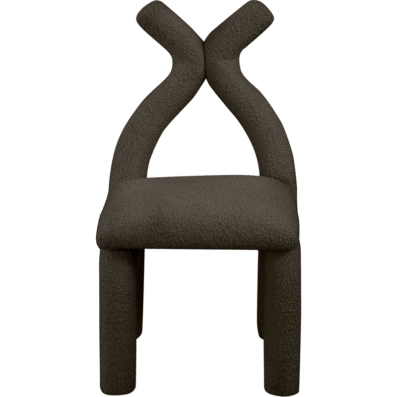 Bowery Hill Contemporary Brown Boucle Fabric Accent/Dining Chair