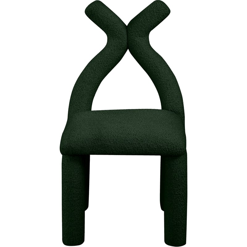 Bowery Hill Contemporary Green Boucle Fabric Accent/Dining Chair
