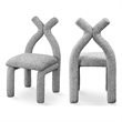Bowery Hill Contemporary Grey Boucle Fabric Accent/Dining Chair