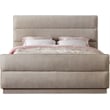 Bowery Hill Contemporary Channel Tufted Beige Chenille Fabric Full Bed