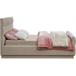Bowery Hill Contemporary Channel Tufted Beige Chenille Fabric Full Bed