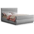 Bowery Hill Contemporary Channel Tufted Grey Chenille Fabric Full Bed