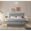 Bowery Hill Contemporary Channel Tufted Grey Chenille Fabric Queen Bed