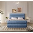Bowery Hill Contemporary Light Blue Chenille Fabric Full Bed