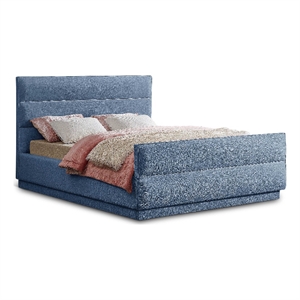 Bowery Hill Contemporary Light Blue Chenille Fabric Full Bed