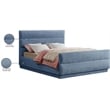 Bowery Hill Contemporary Light Blue Chenille Fabric Queen Bed
