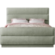 Bowery Hill Contemporary Channel Tufted Mint Chenille Fabric Queen Bed