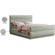Bowery Hill Contemporary Channel Tufted Mint Chenille Fabric Queen Bed