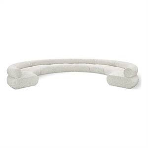 Bowery Hill Contemporary Soft Cream Chenille Fabric Modular Sofa