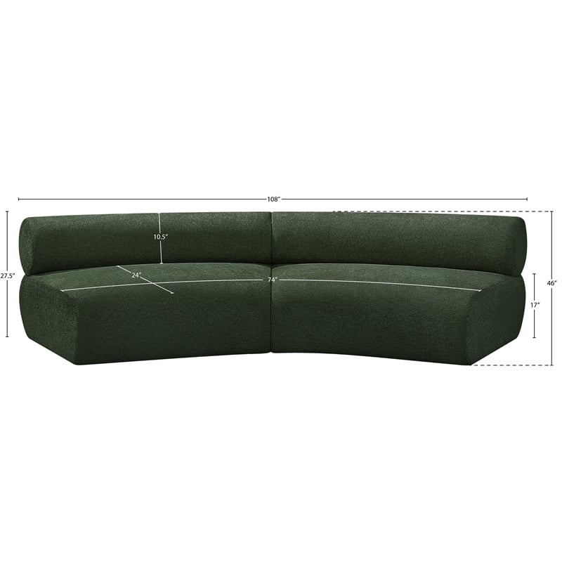 Bowery Hill Contemporary Soft Green Chenille Fabric Modular Sofa
