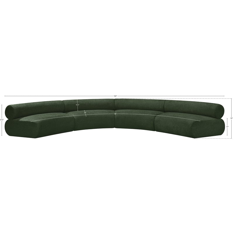 Bowery Hill Contemporary Soft Green Chenille Fabric Modular Sofa