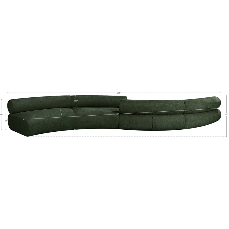 Bowery Hill Contemporary Soft Green Chenille Fabric Modular Sofa