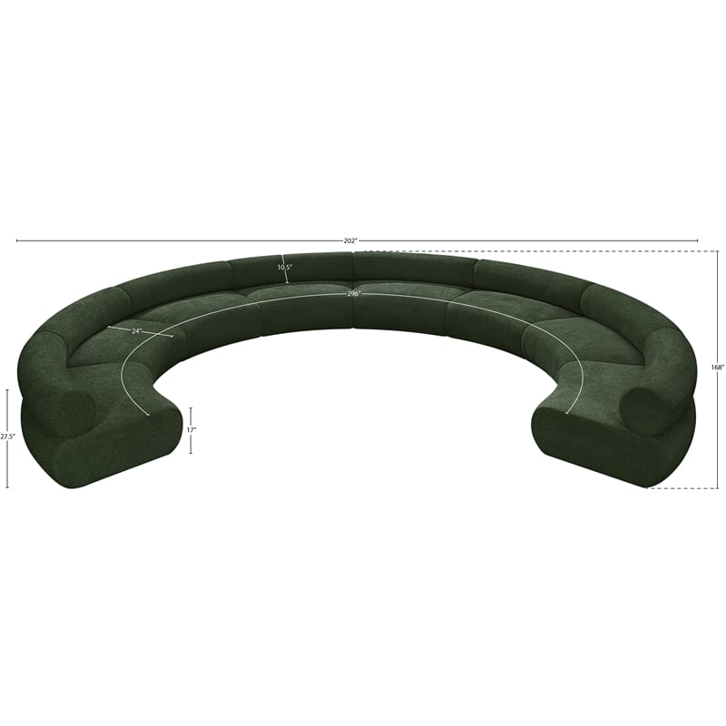 Bowery Hill Contemporary Soft Green Chenille Fabric Modular Sofa