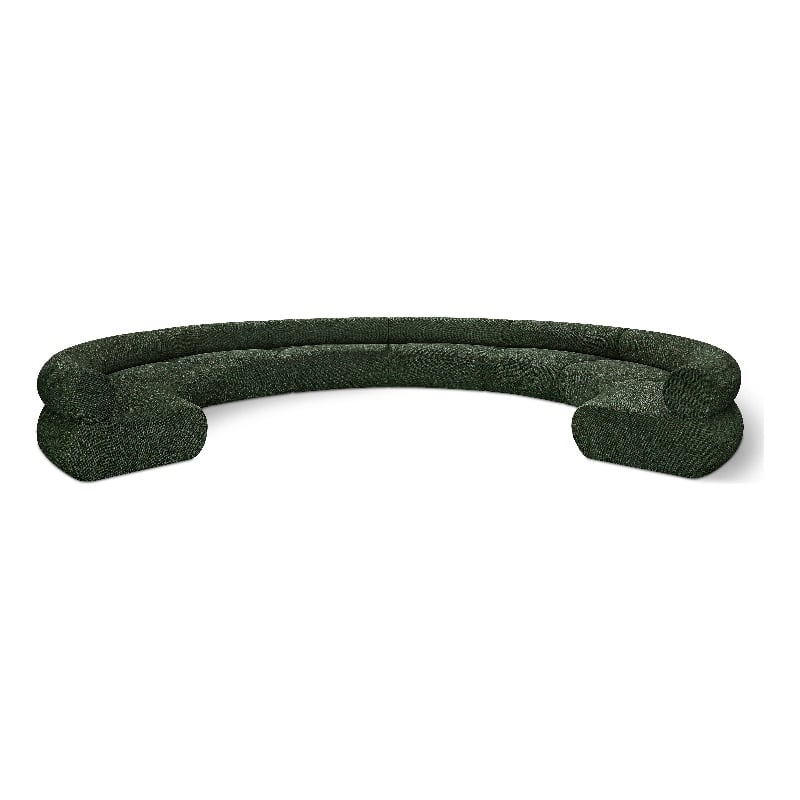 Bowery Hill Contemporary Soft Green Chenille Fabric Modular Sofa
