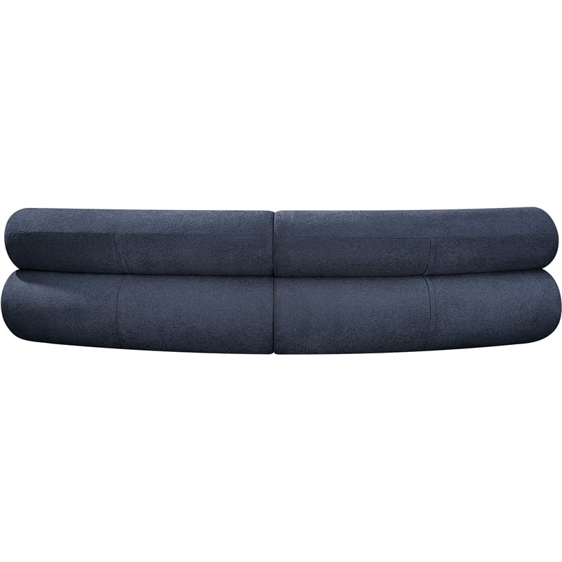 Bowery Hill Contemporary Soft Navy Chenille Fabric Modular Sofa