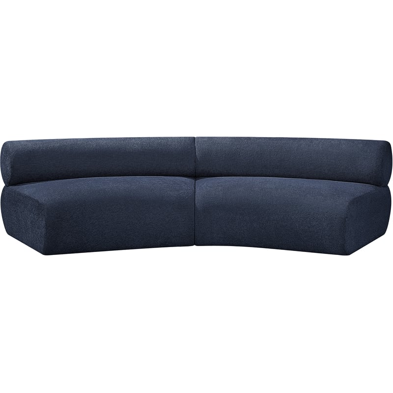 Bowery Hill Contemporary Soft Navy Chenille Fabric Modular Sofa