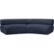 Bowery Hill Contemporary Soft Navy Chenille Fabric Modular Sofa