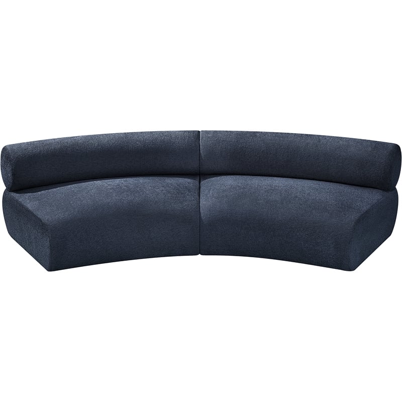 Bowery Hill Contemporary Soft Navy Chenille Fabric Modular Sofa