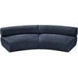 Bowery Hill Contemporary Soft Navy Chenille Fabric Modular Sofa
