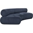 Bowery Hill Contemporary Soft Navy Chenille Fabric Modular Sofa
