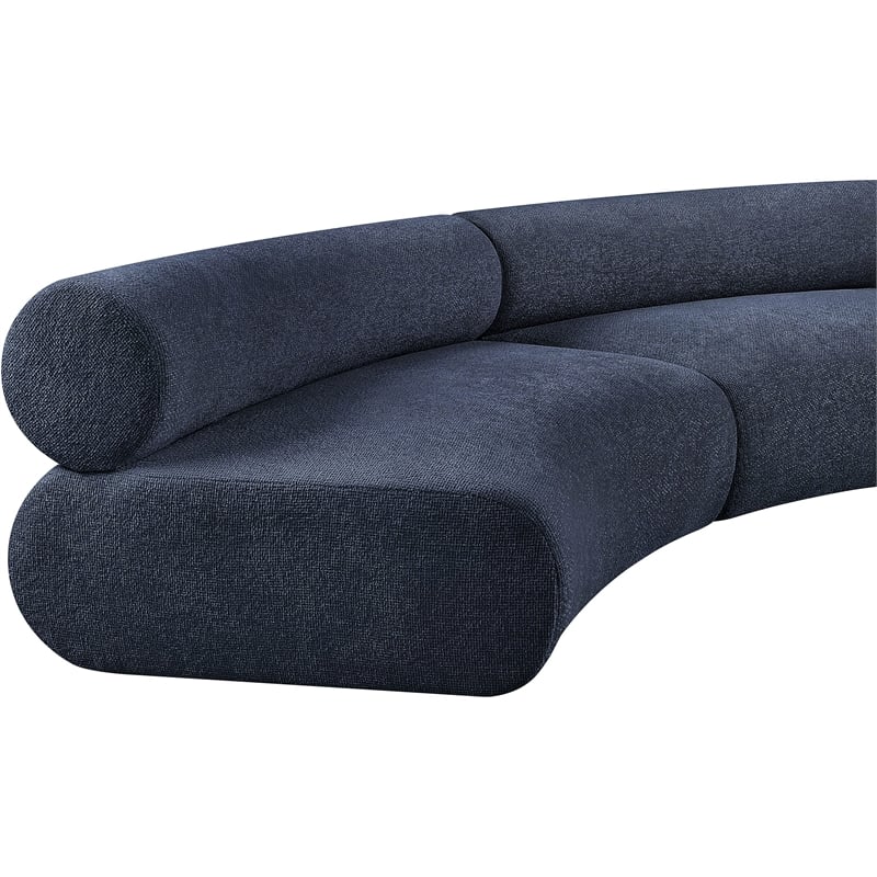 Bowery Hill Contemporary Soft Navy Chenille Fabric Modular Sofa