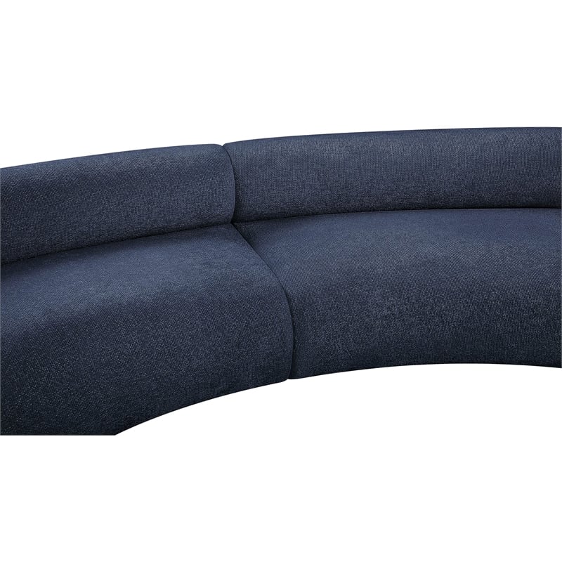 Bowery Hill Contemporary Soft Navy Chenille Fabric Modular Sofa