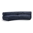 Bowery Hill Contemporary Soft Navy Chenille Fabric Modular Sofa