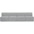 Bowery Hill Contemporary Rich Grey Boucle Fabric Modular Sofa