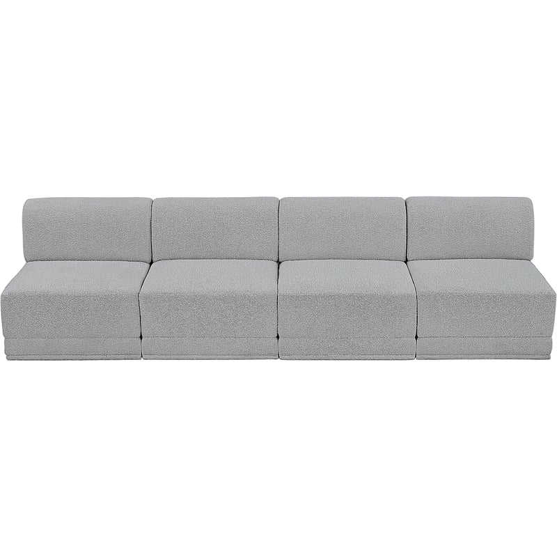 Bowery Hill Contemporary Rich Grey Boucle Fabric Modular Sofa
