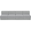 Bowery Hill Contemporary Rich Grey Boucle Fabric Modular Sofa