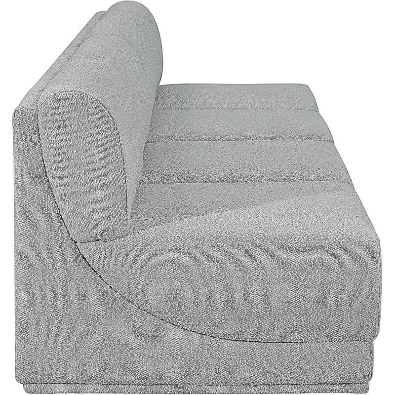 Bowery Hill Contemporary Rich Grey Boucle Fabric Modular Sofa