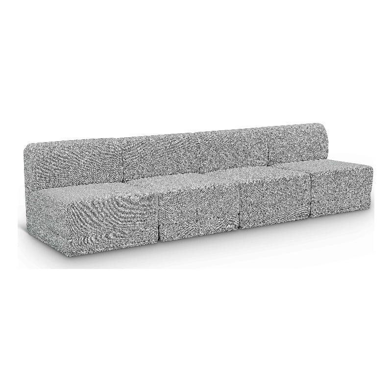 Bowery Hill Contemporary Rich Grey Boucle Fabric Modular Sofa