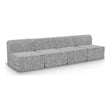 Bowery Hill Contemporary Rich Grey Boucle Fabric Modular Sofa